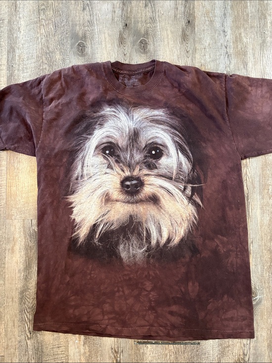 The Mountain Other - The Mountain Brown Tie-Dye Dog Portrait Tee